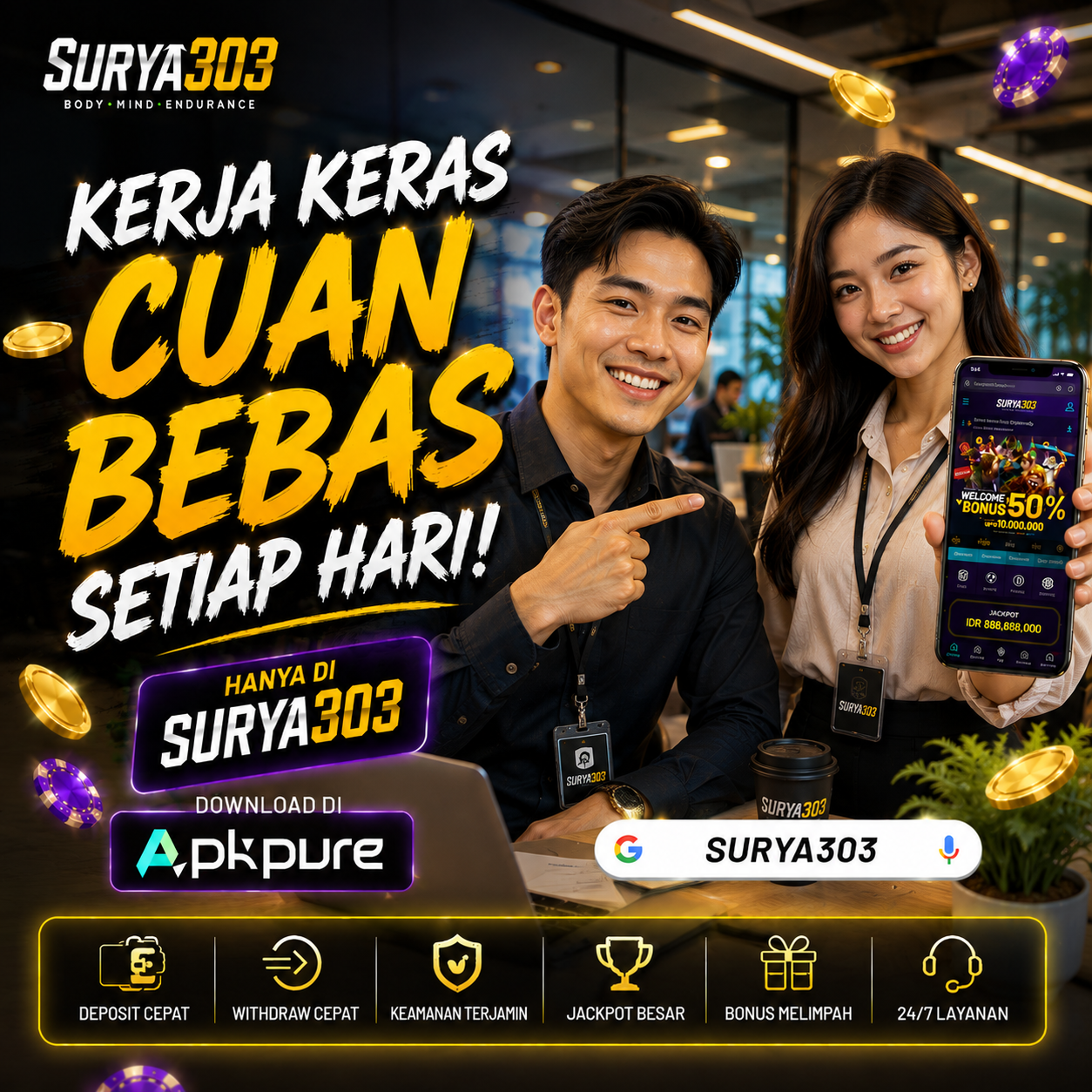 Banner SURYA303 kerja keras cuan bebas setiap hari